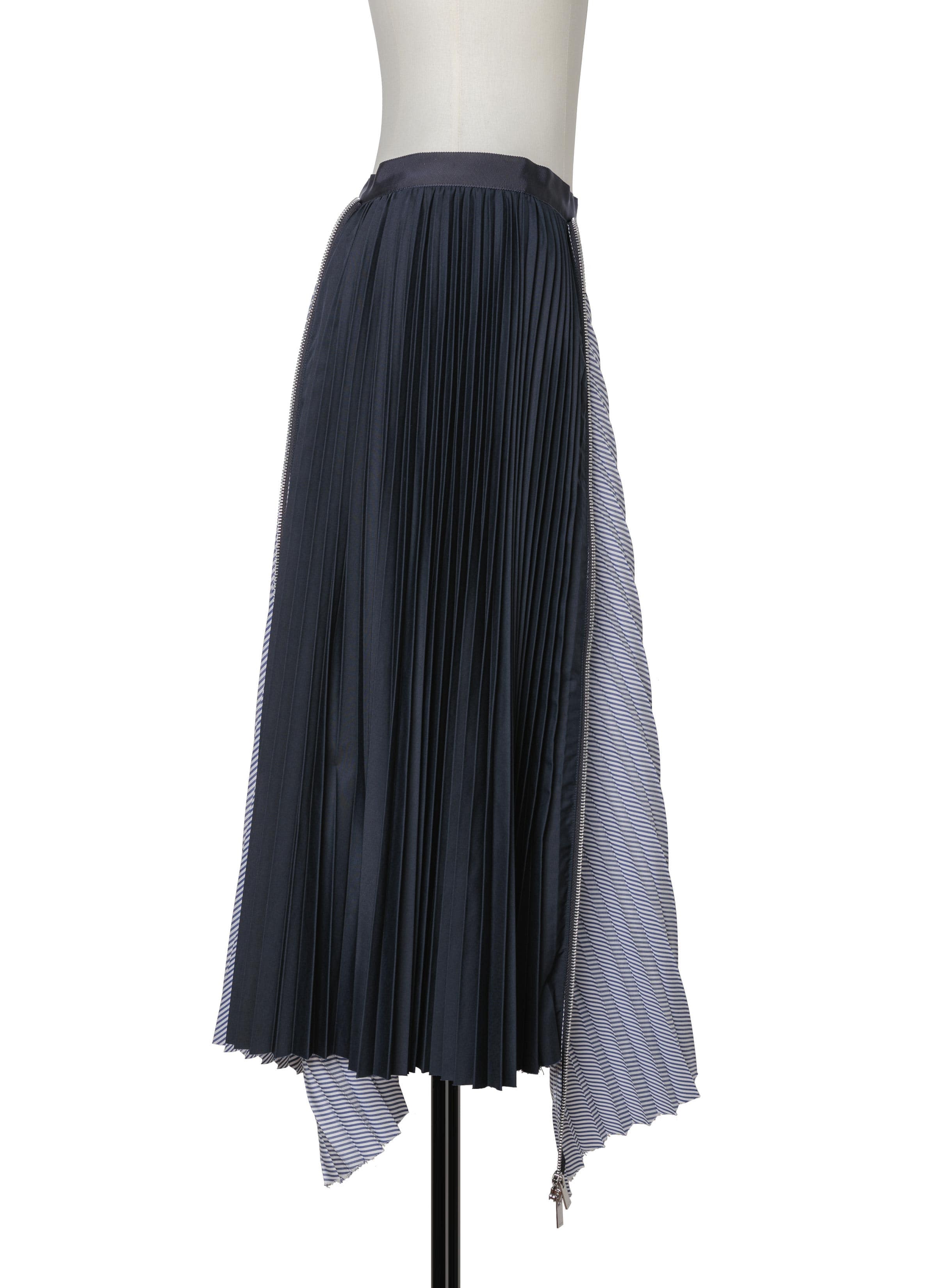 Cotton Poplin Zipper Skirt 詳細画像 STRIPE 3