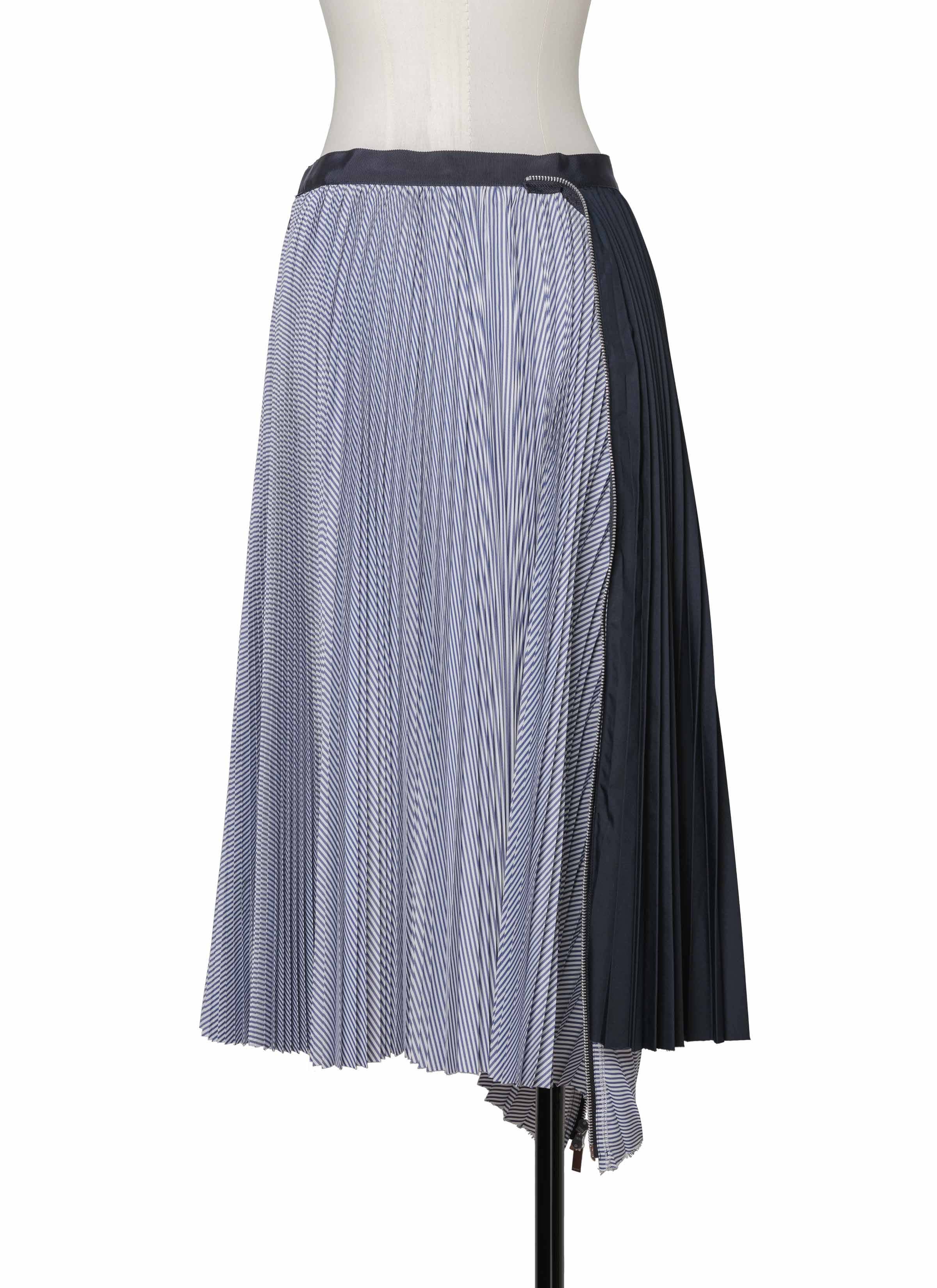 Cotton Poplin Zipper Skirt 詳細画像 STRIPE 4