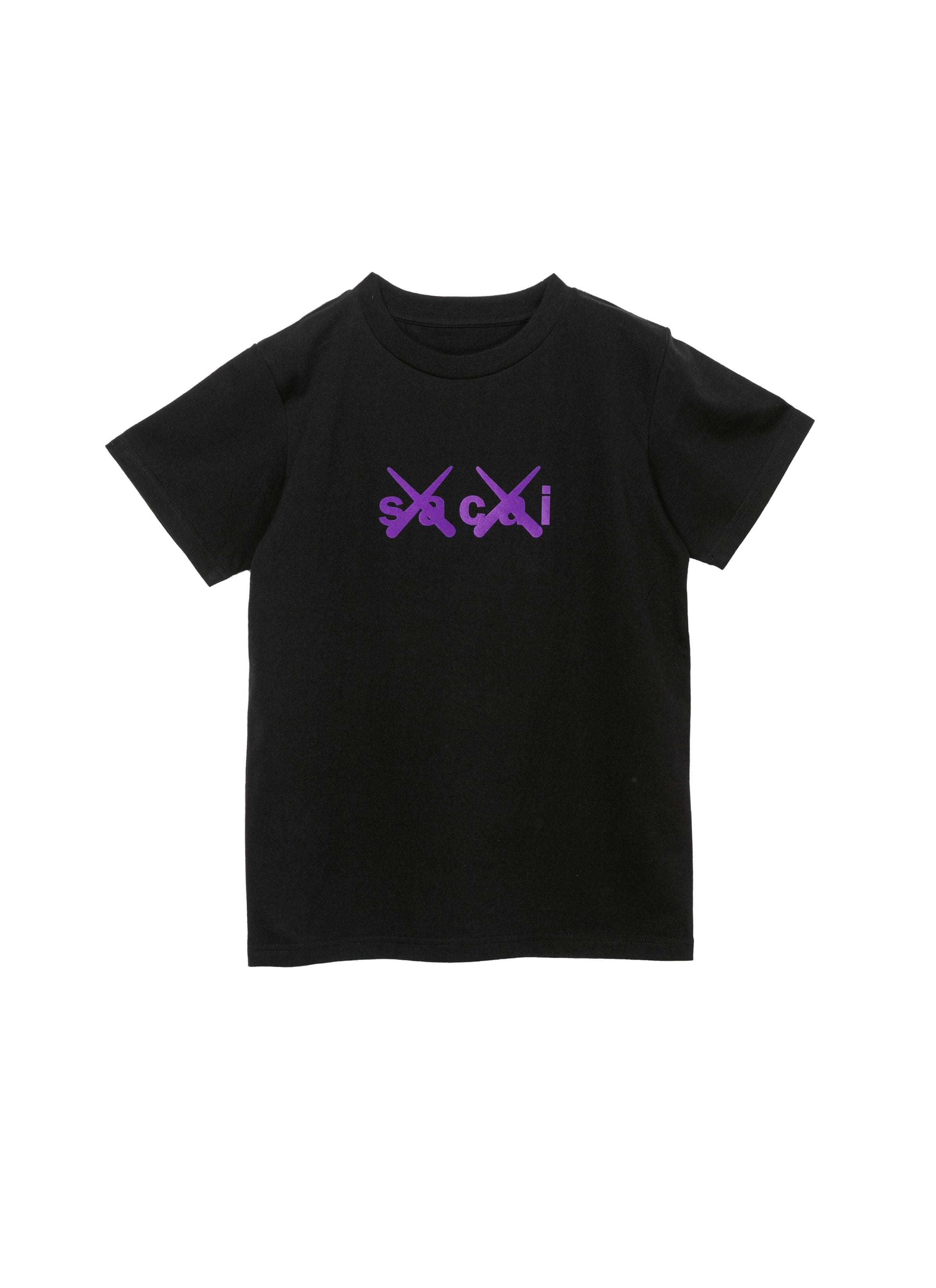 sacai x KAWS / Flock Print T-Shirt 詳細画像 BLACK×PURPLE 4