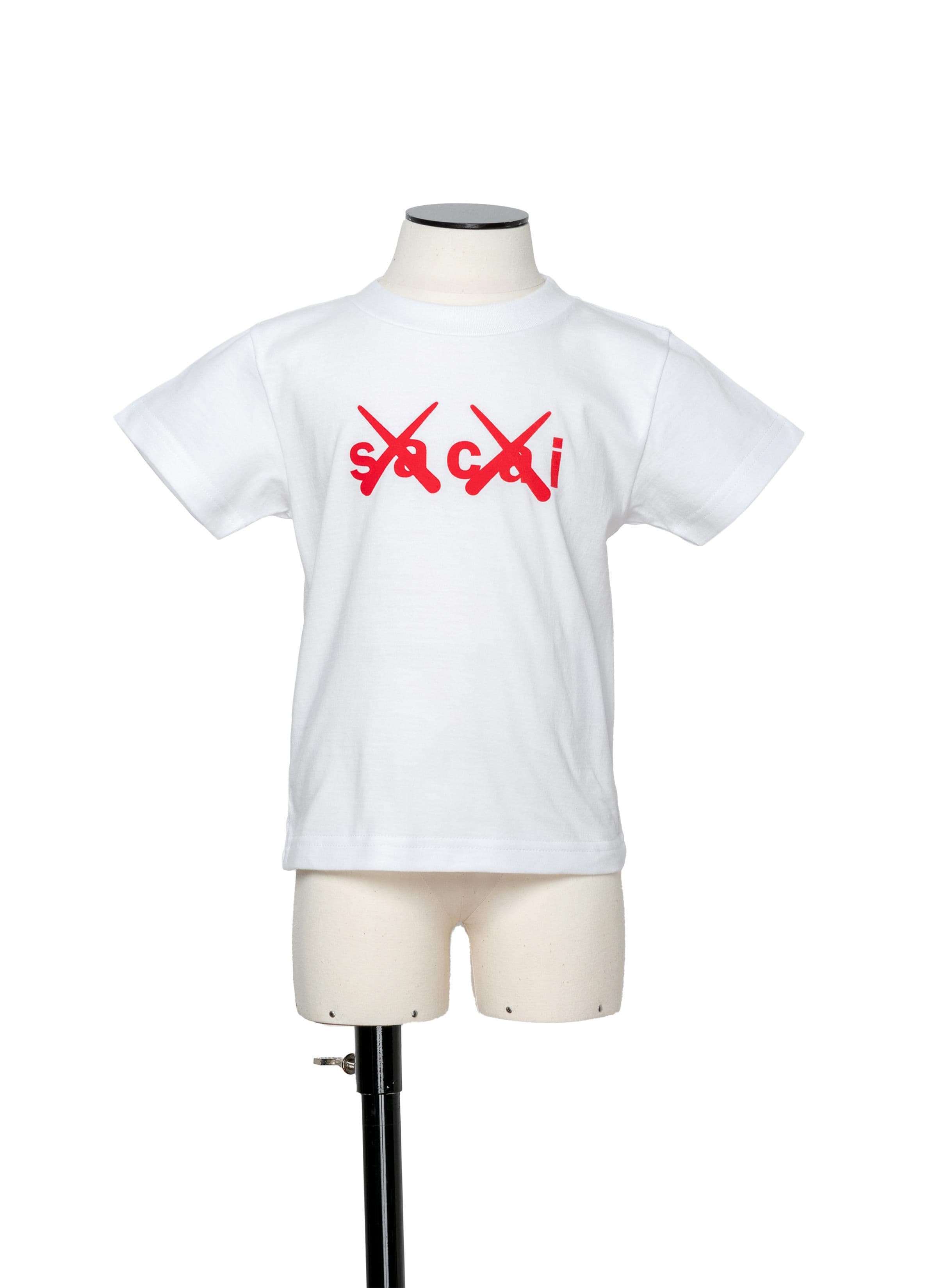 sacai x KAWS / Flock Print T-Shirt 詳細画像 WHITE×RED 1