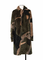 sacai x KAWS / Jacquard Faux Fur Coat