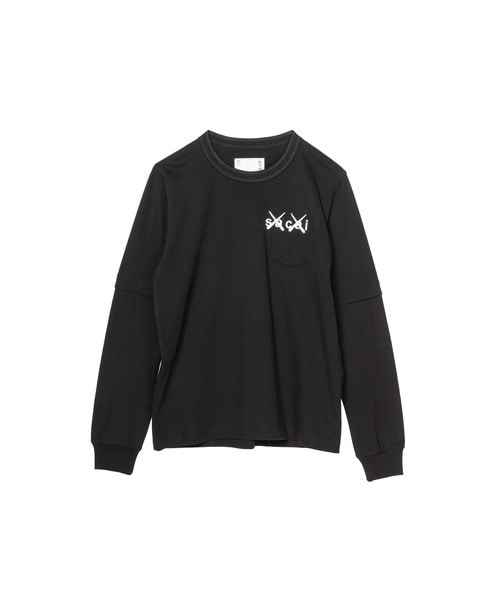 sacai x KAWS / Embroidery Long Sleeve T-Shirt