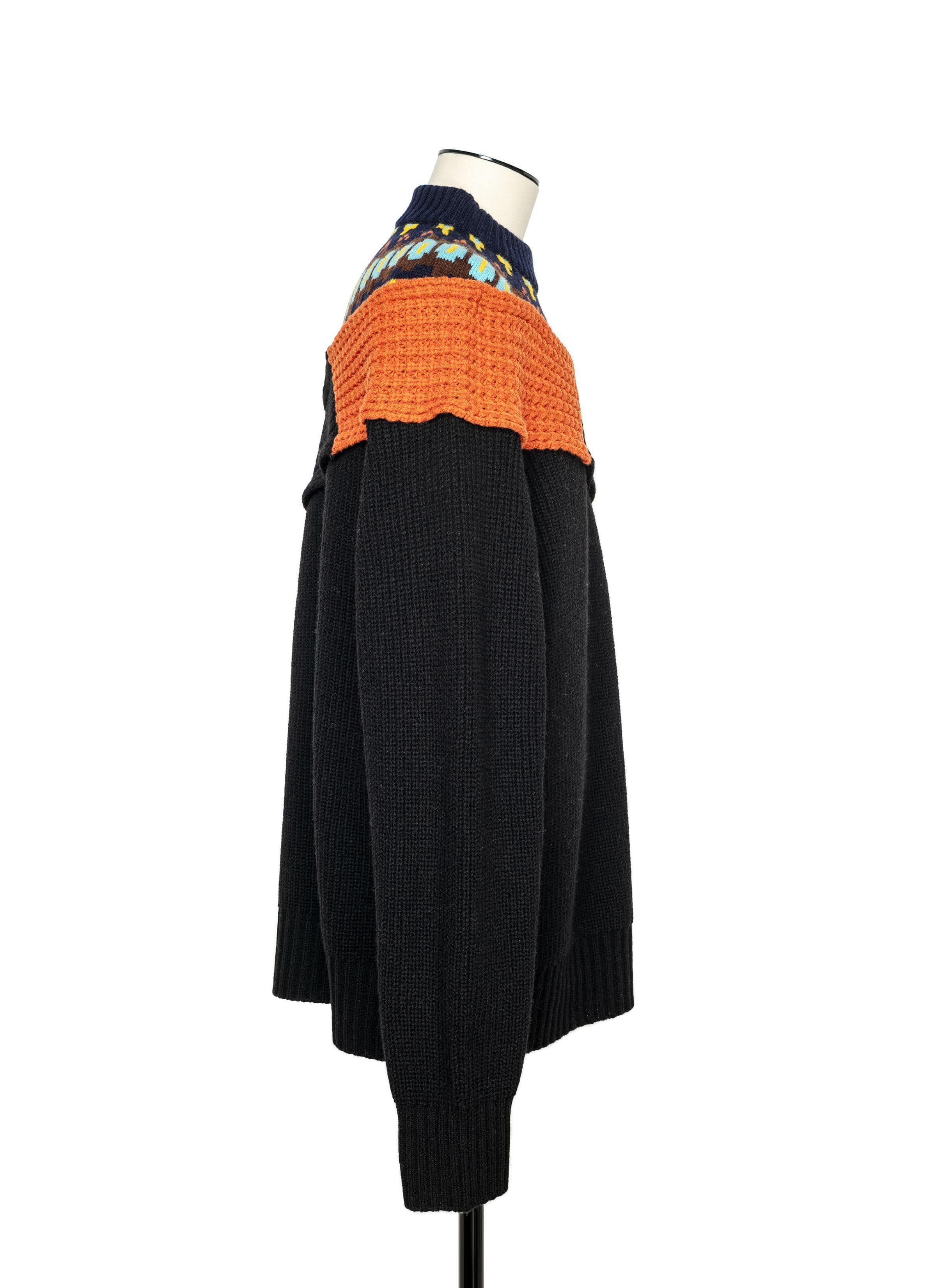 Wool Knit Pullover 詳細画像 NAVY×ORANGE 3