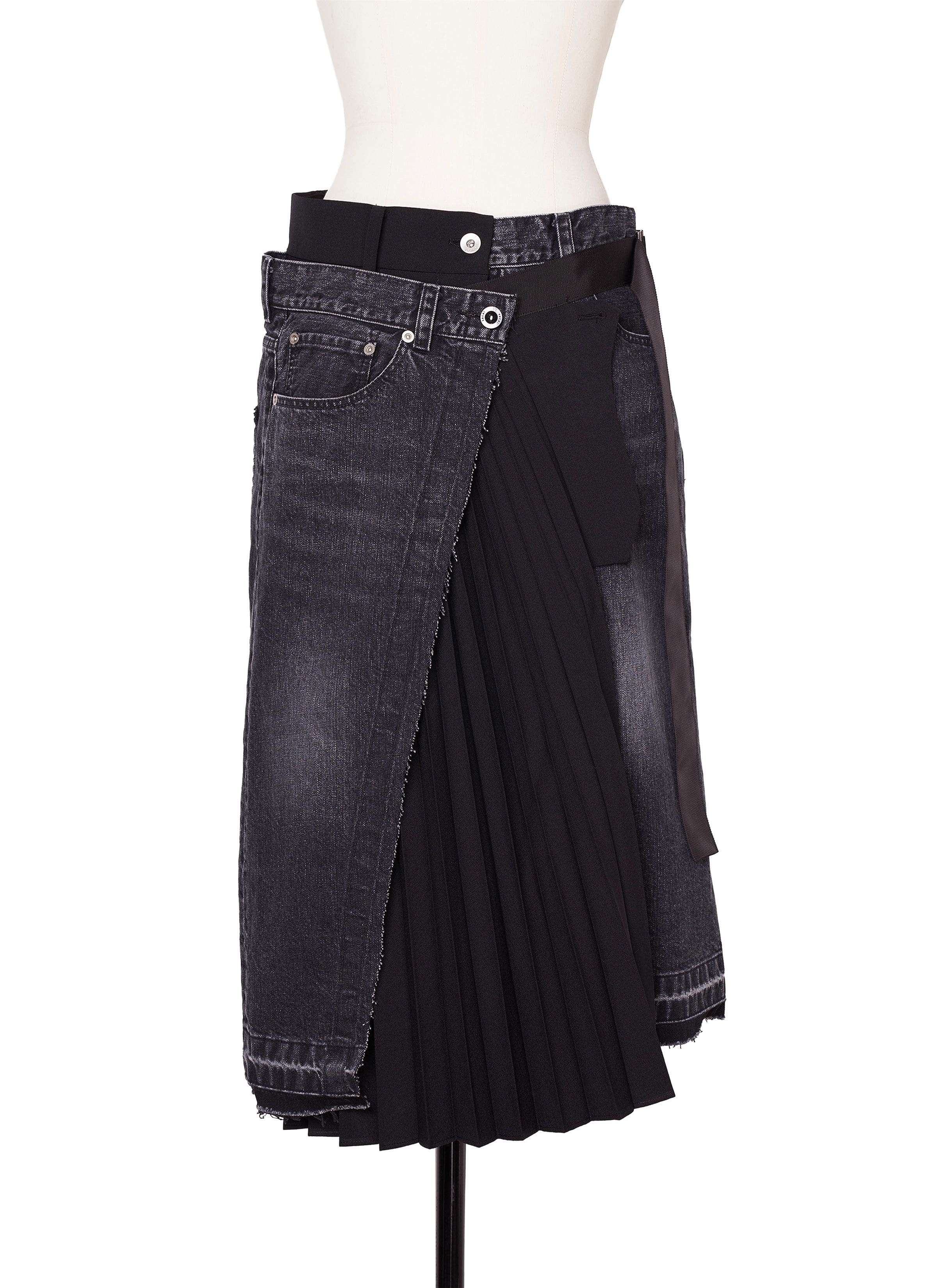 Denim x Suiting Skirt 詳細画像 BLACK 1