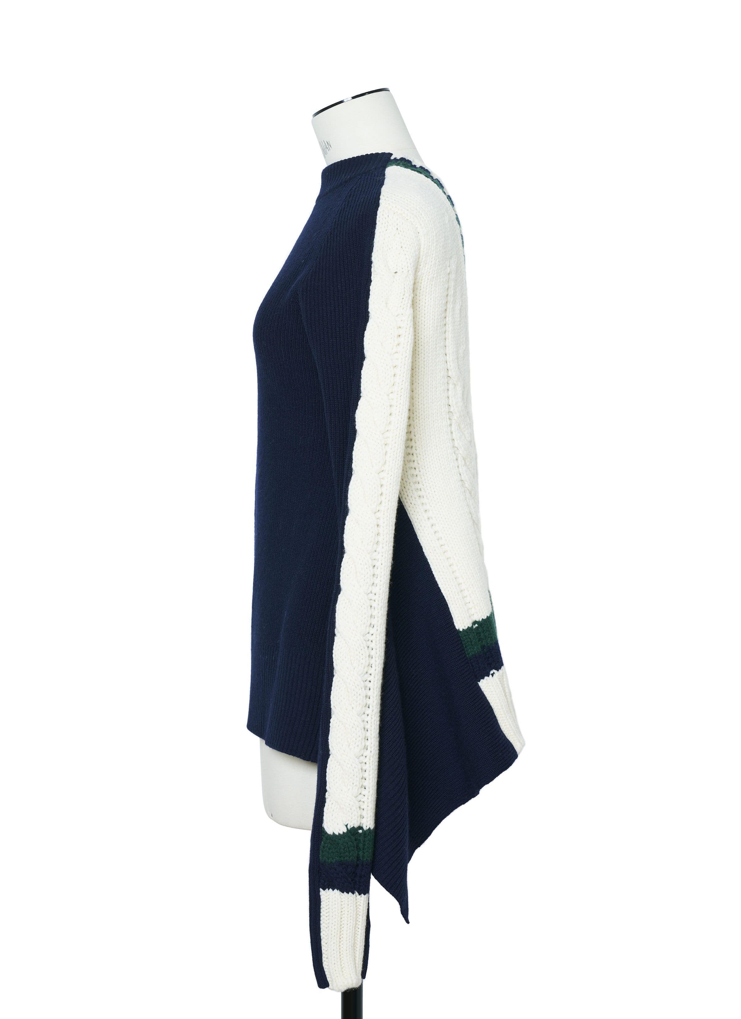 Wool Knit Pullover 詳細画像 NAVY×OFF WHITE 2
