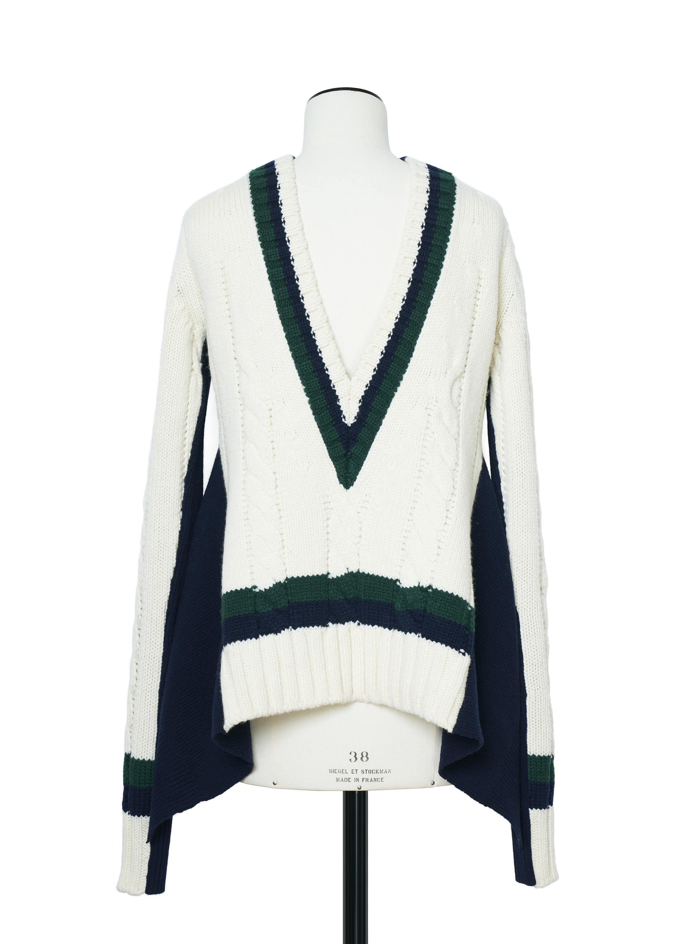 Wool Knit Pullover 詳細画像 NAVY×OFF WHITE 3