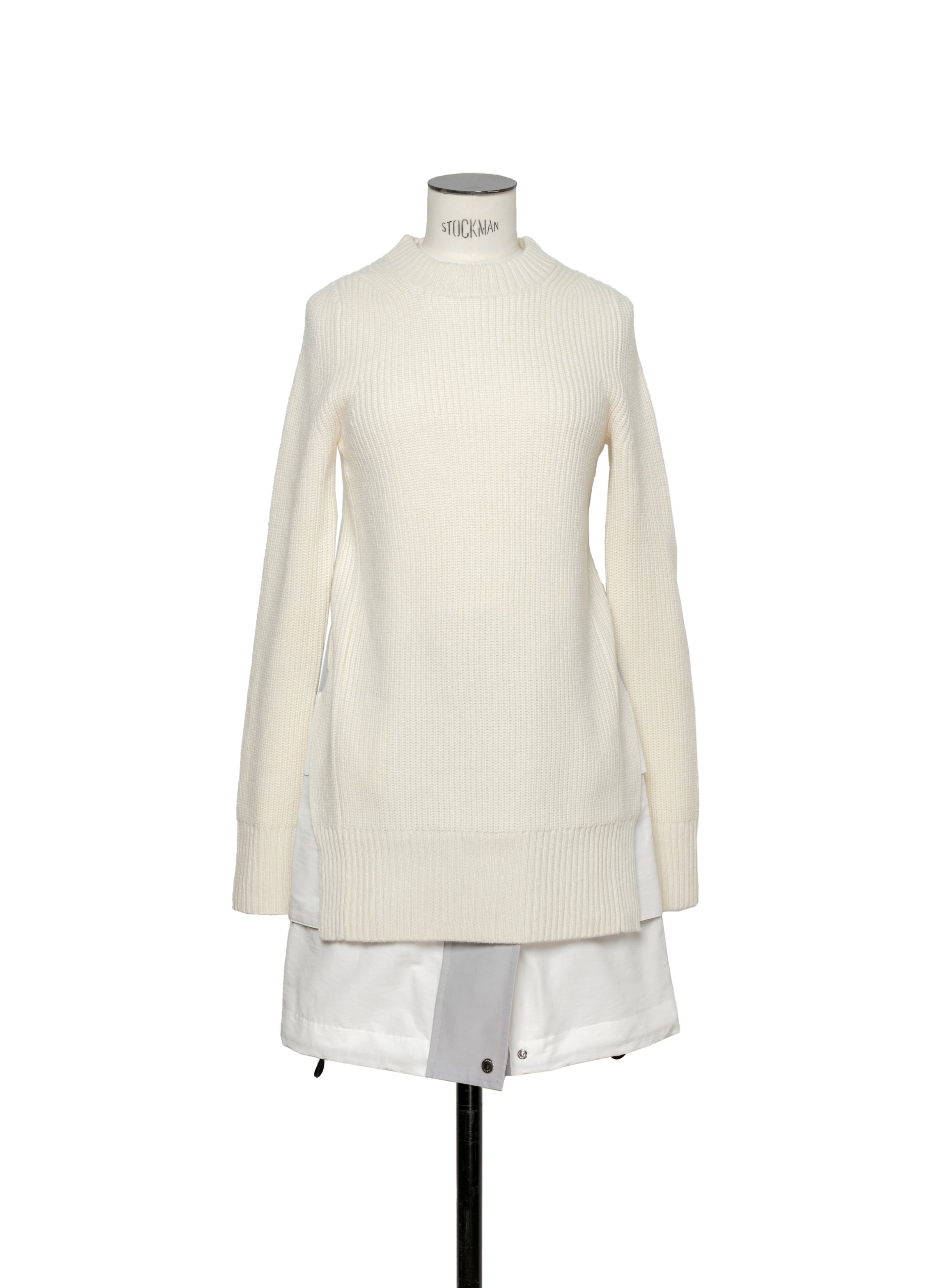 Wool Knit x Grosgrain Dress 詳細画像 OFF WHITE 1