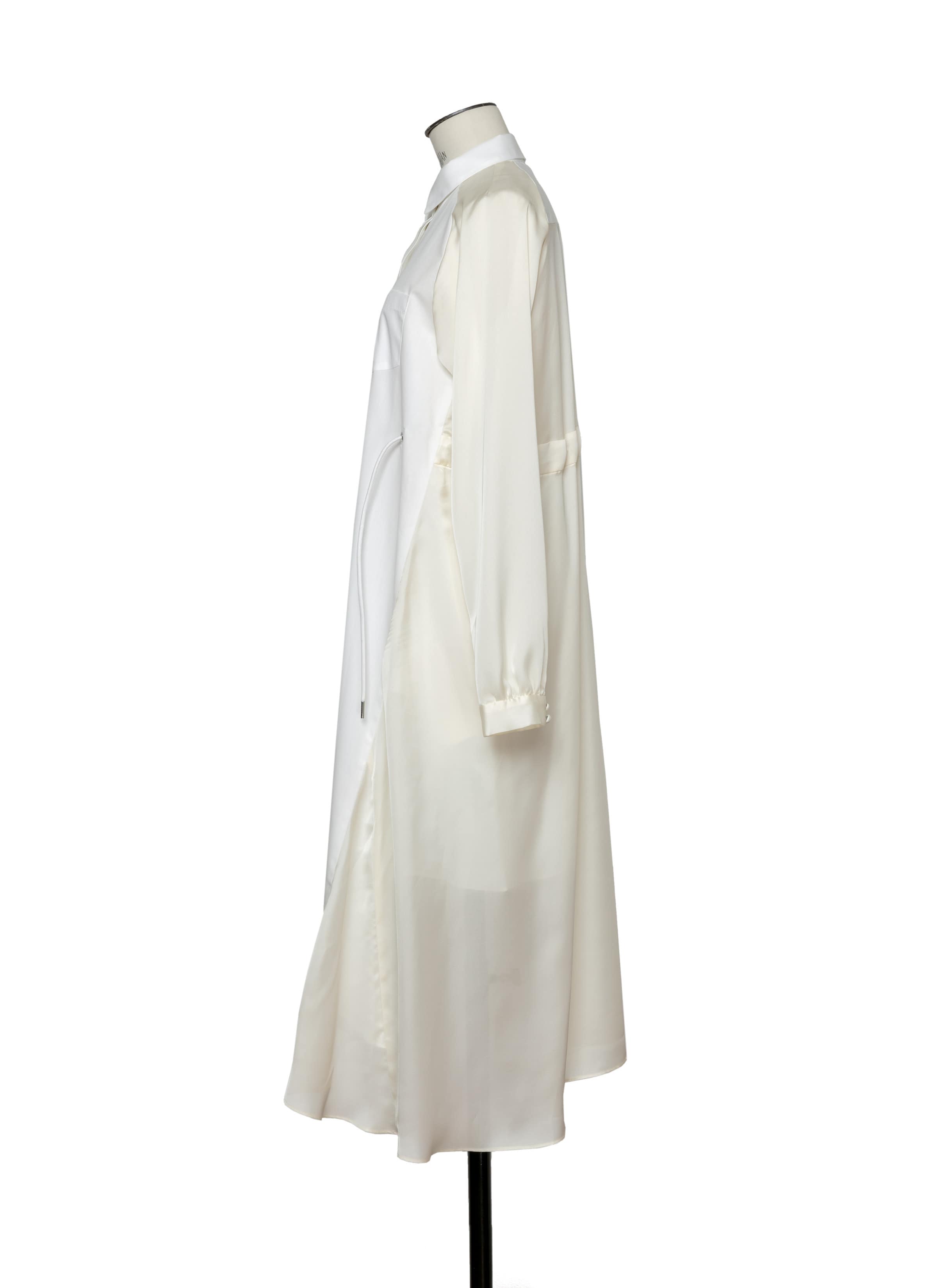 Cotton Poplin x Satin Dress 詳細画像 WHITE 2