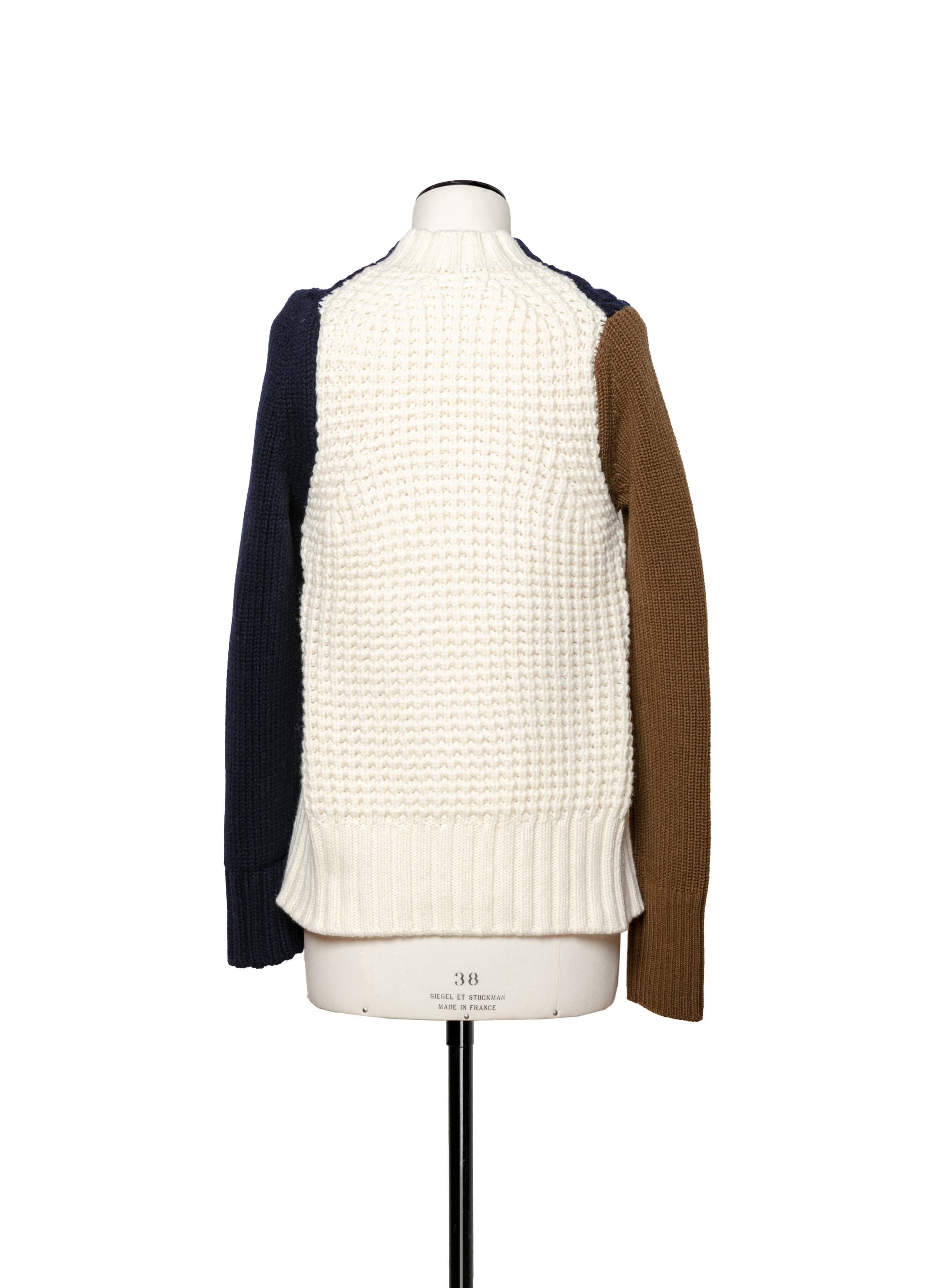 Wool Knit Pullover 詳細画像 NAVY×OFF WHITE 4