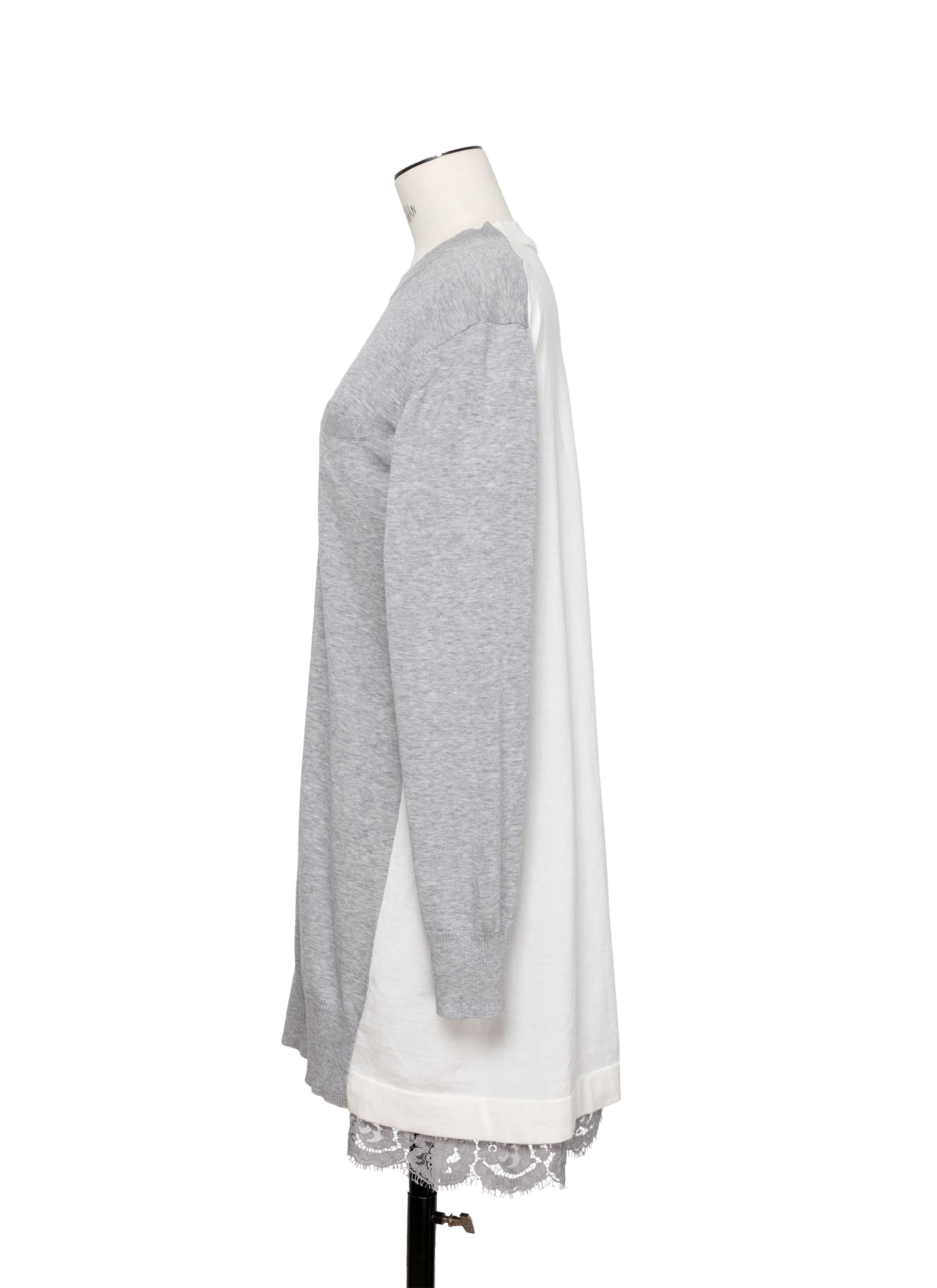Cotton Knit Dress 詳細画像 L/GRAY×OFF WHITE 2