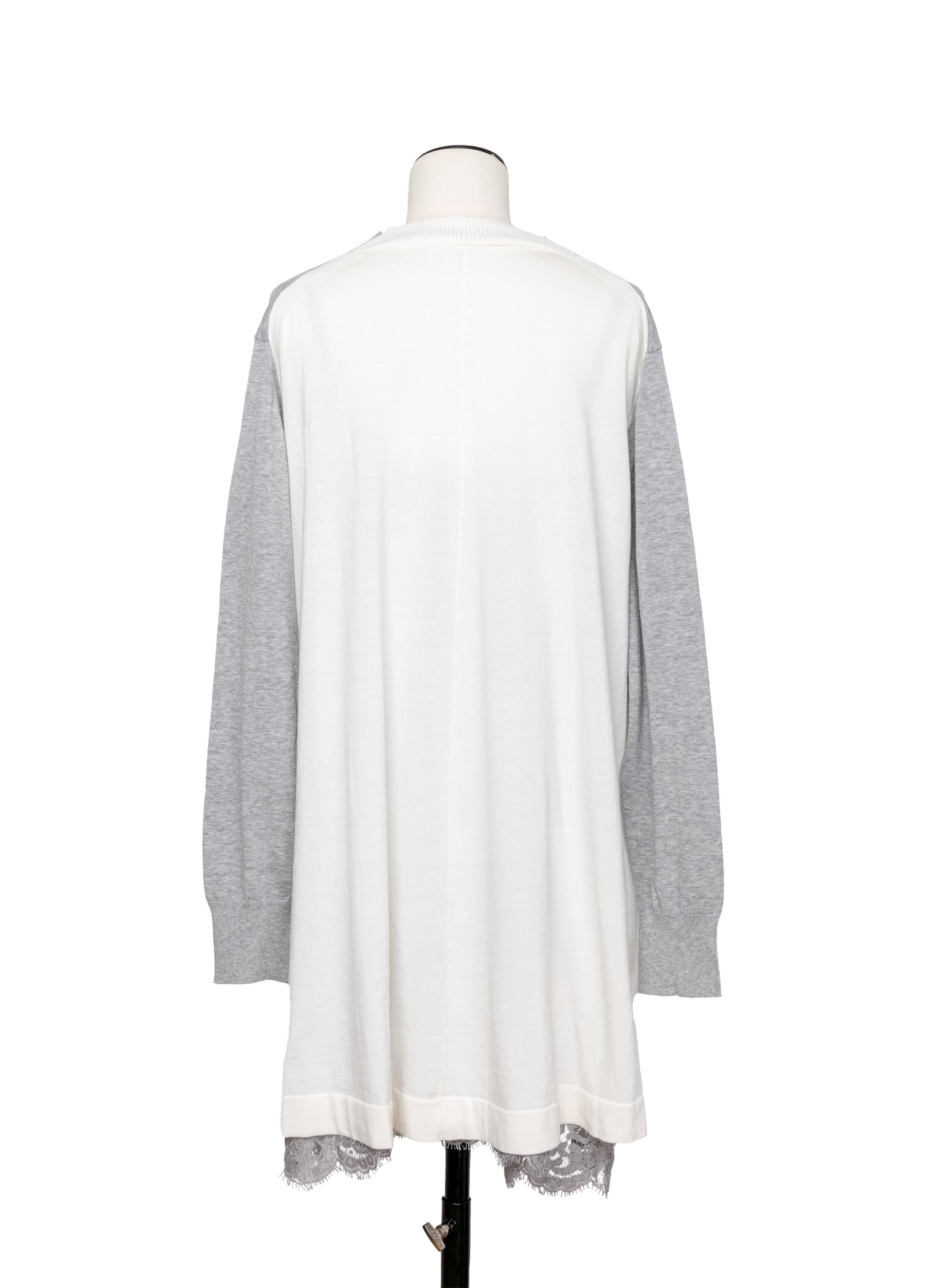 Cotton Knit Dress 詳細画像 L/GRAY×OFF WHITE 3