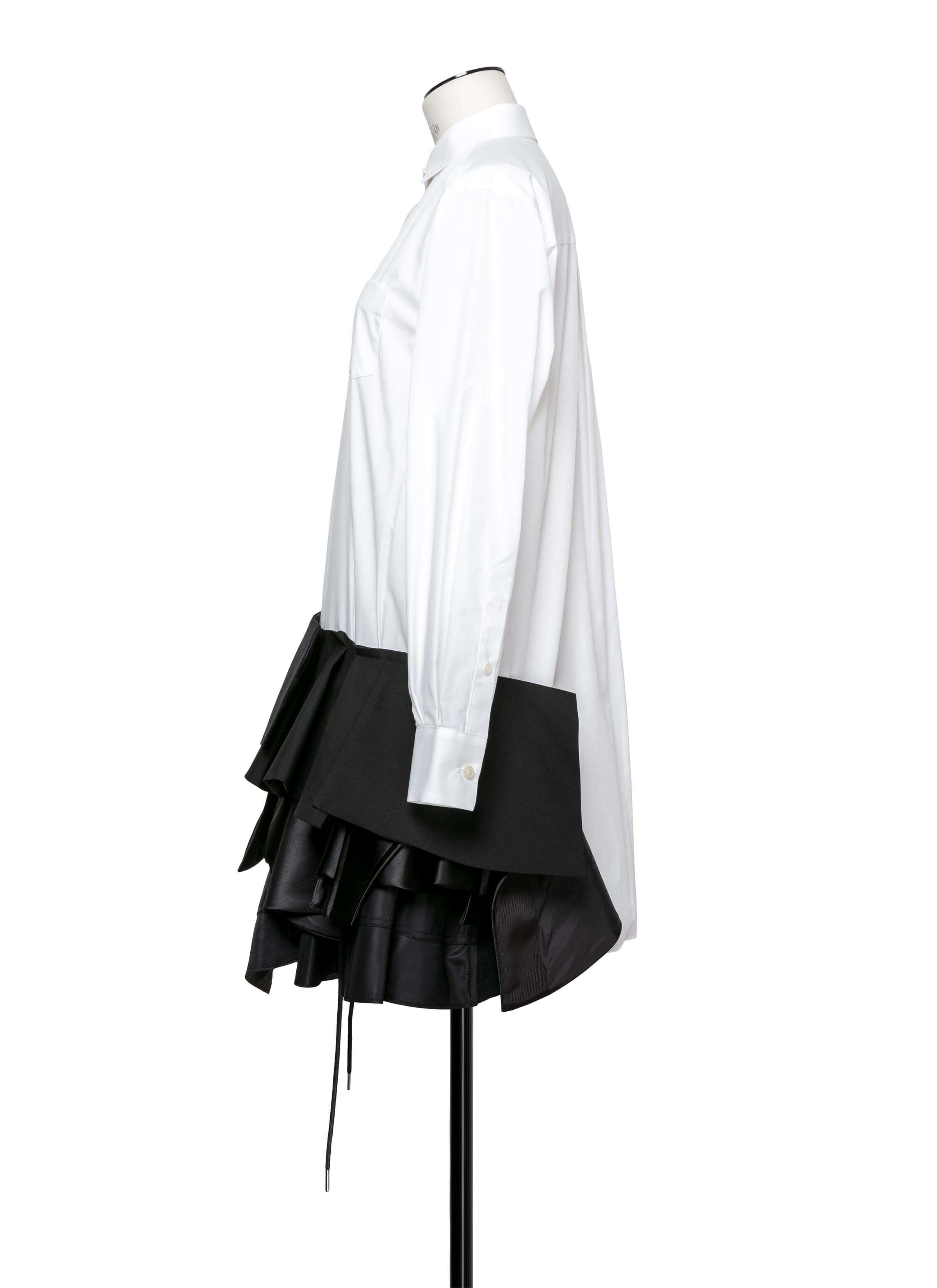 Suiting Mix Poplin Dress 詳細画像 WHITE×BLACK 2