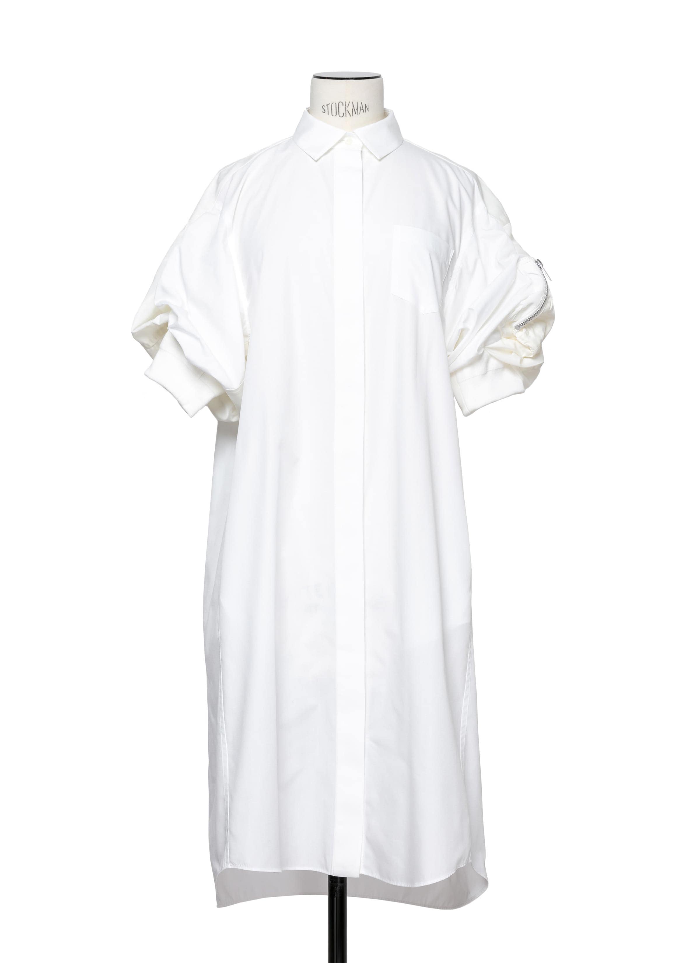 Nylon Twill Mix Dress 詳細画像 WHITE 1