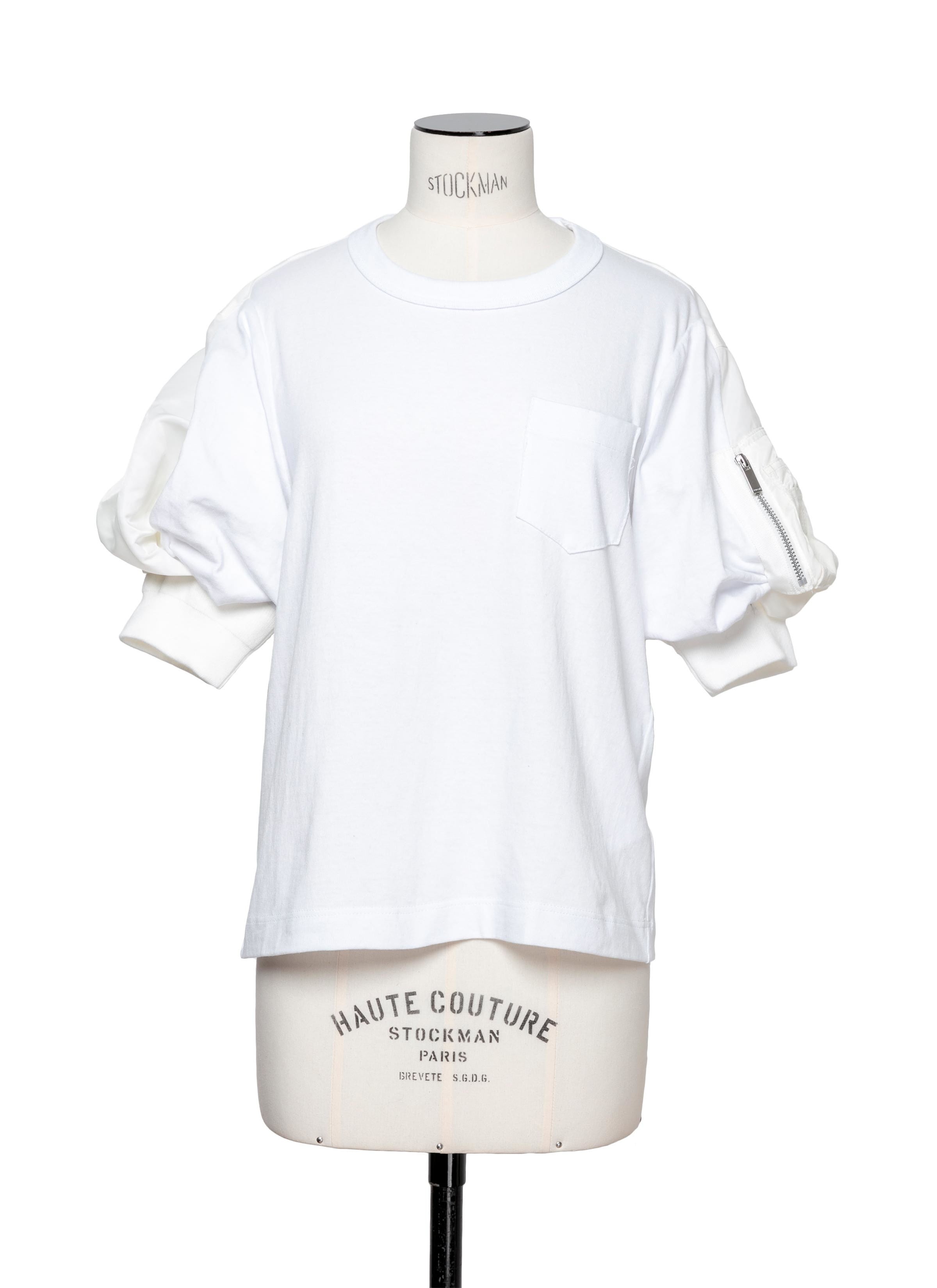 Nylon Twill Mix T-Shirt 詳細画像 WHITE 1