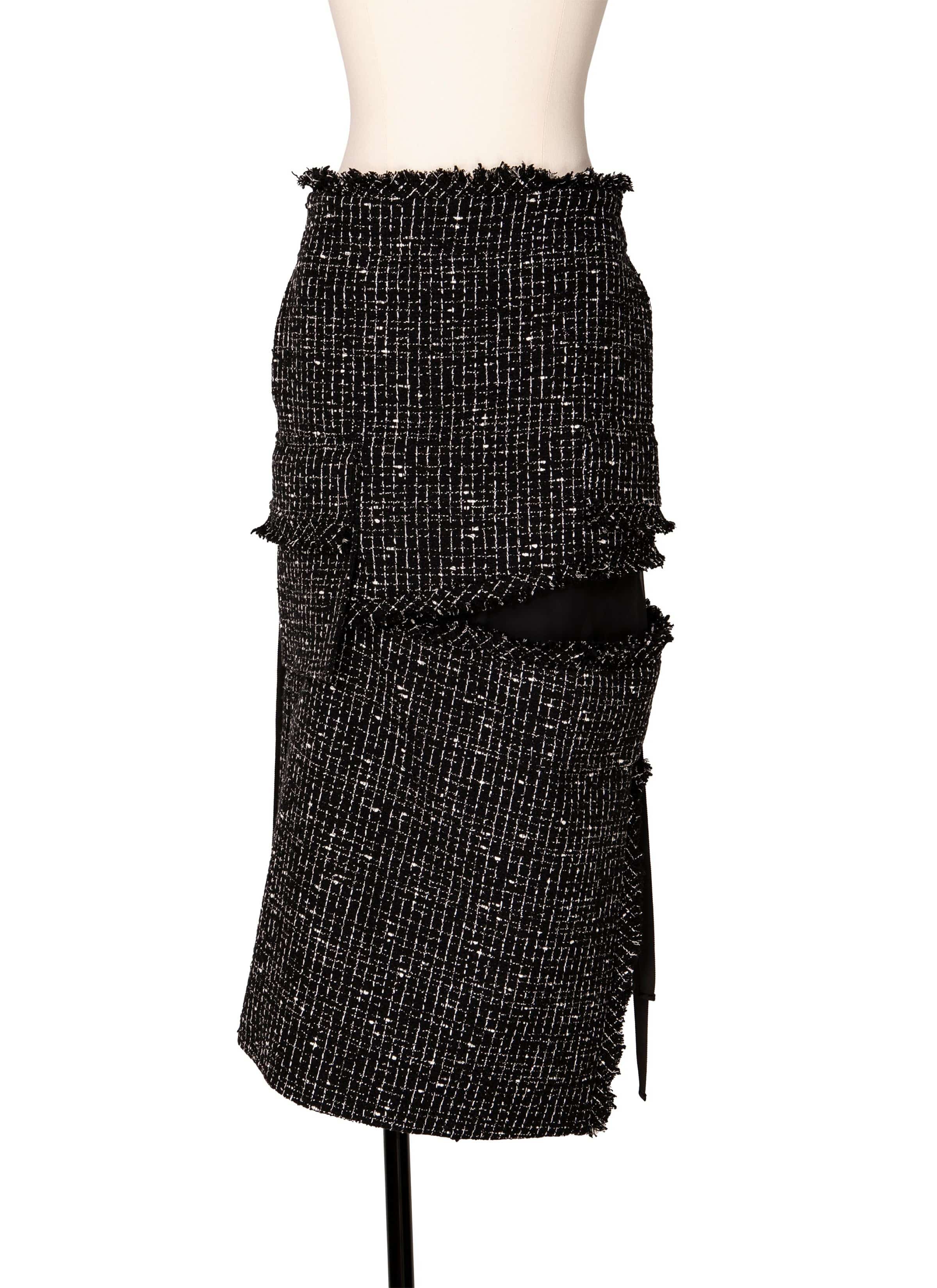 Tweed x Chiffon Skirt 詳細画像 BLACK 1