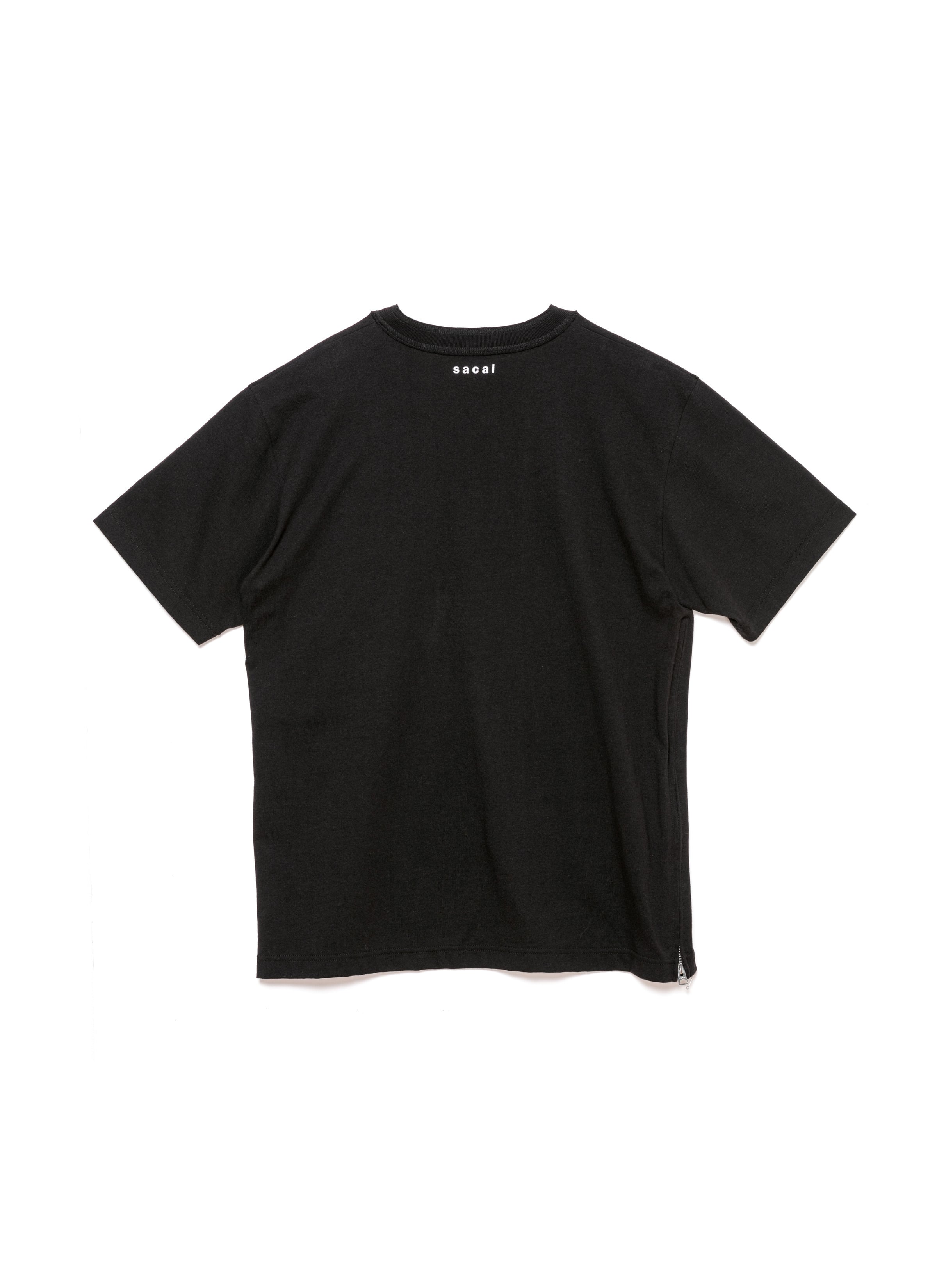 Side Zip Cotton T-Shirt 詳細画像 BLACK 2