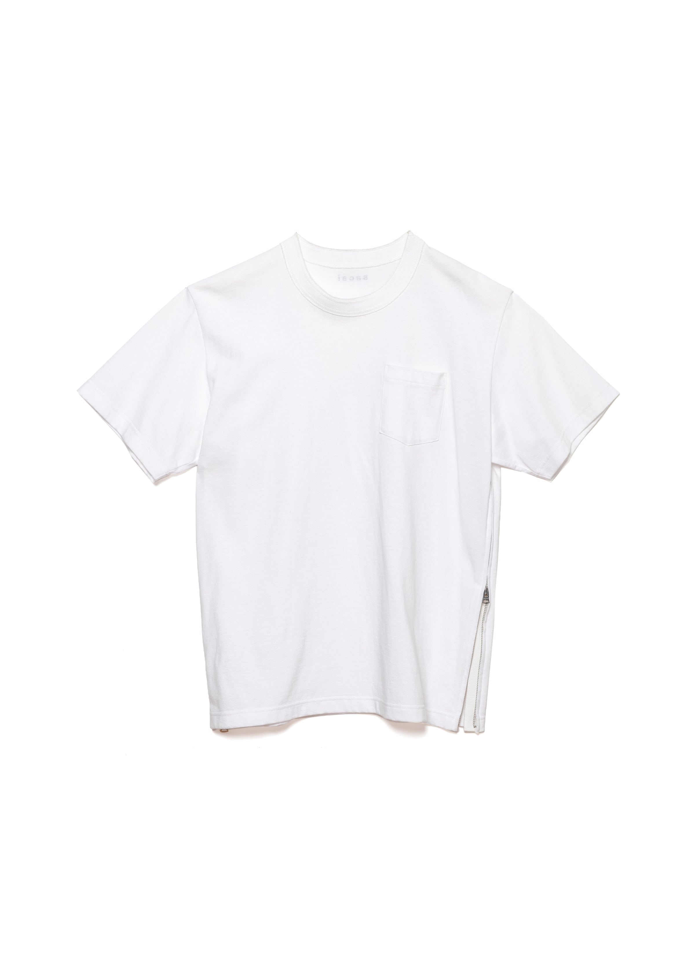 Side Zip Cotton T-Shirt 詳細画像 WHITE 1