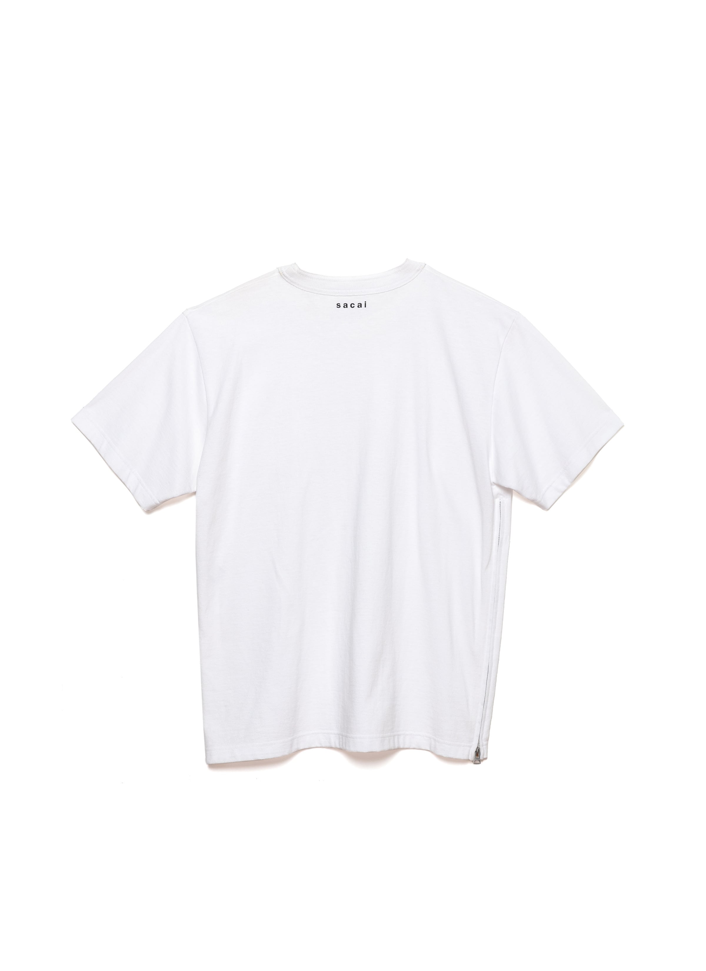 Side Zip Cotton T-Shirt 詳細画像 WHITE 2
