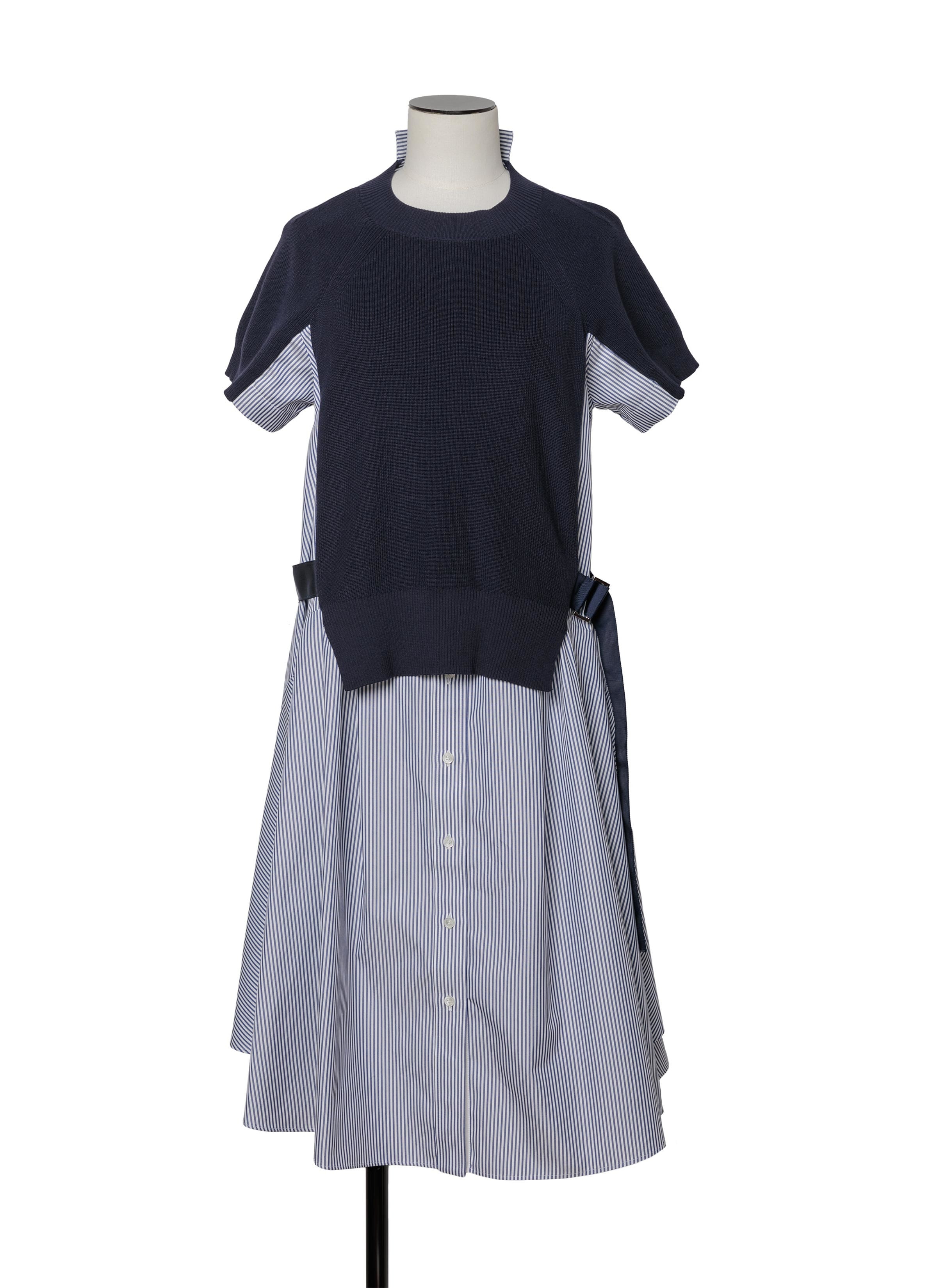 Cotton Knit Dress 詳細画像 NAVY×STRIPE 1