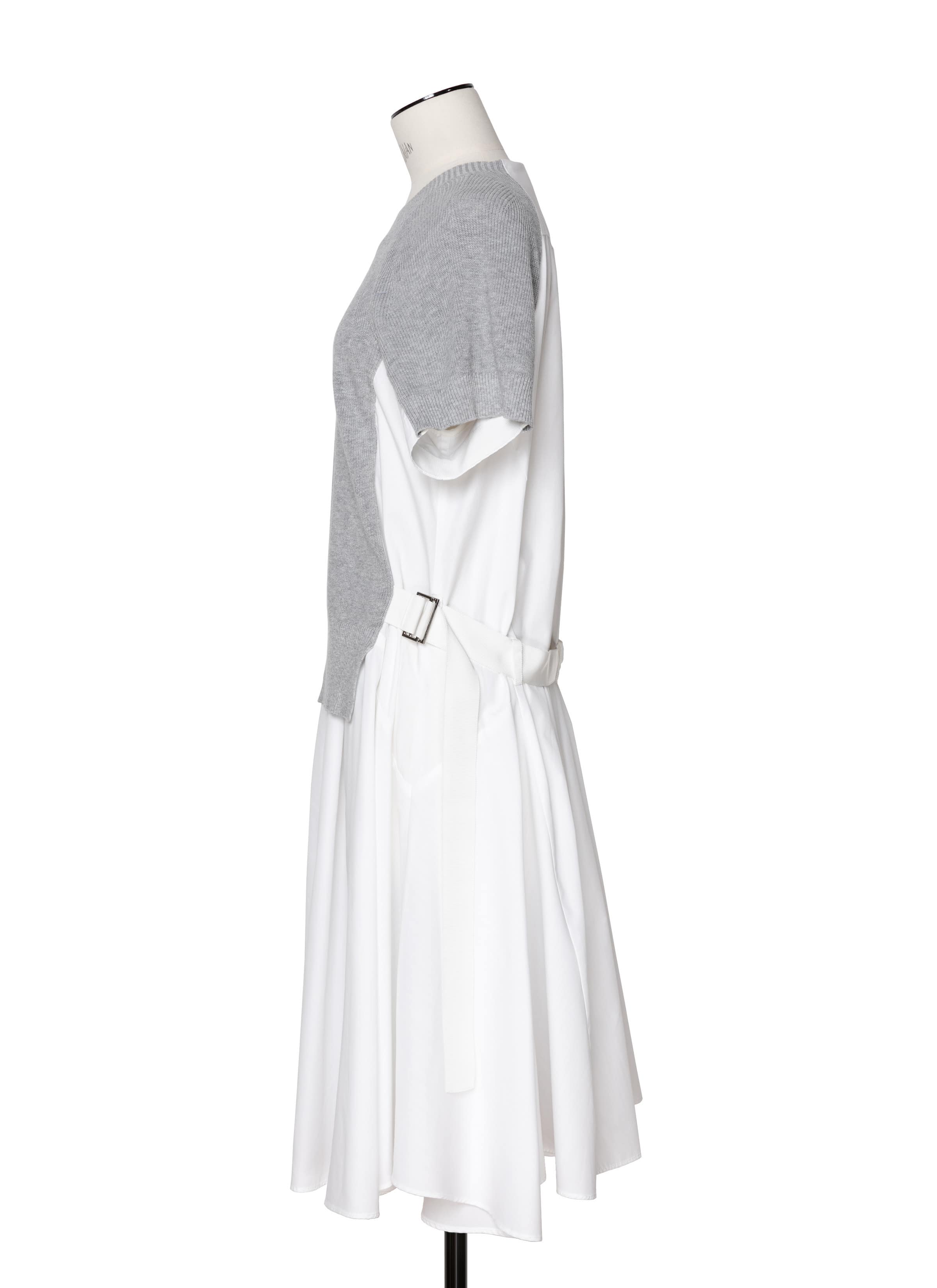 Cotton Knit Dress 詳細画像 L/GRAY×WHITE 2
